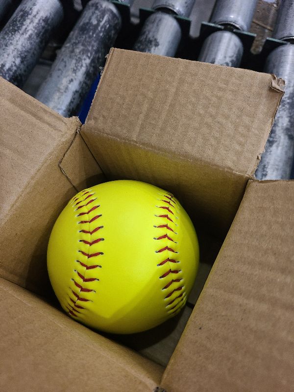 Photo 1 of **MSRP 8.49** Sports Fastpitch Softballs, Official Size and Weight Practice Softball, Unmarked & Leather Covered Training Ball for Games, Practice and Training(Yellow, 12 Inch)