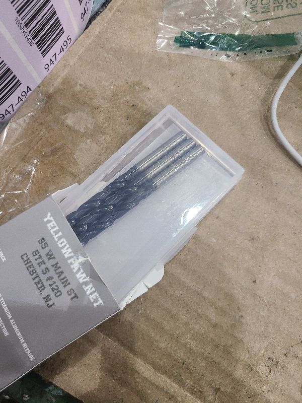 Photo 1 of 1/4 Inch Drill Bit (3 Pack) Industrial Grade M35 Cobalt Titanium Aluminum Nitrite - 1/4" Diameter & Total Length of 4" with Working Length of 2-3/4" Easily Drill Into Metal, Steel, & Aluminum