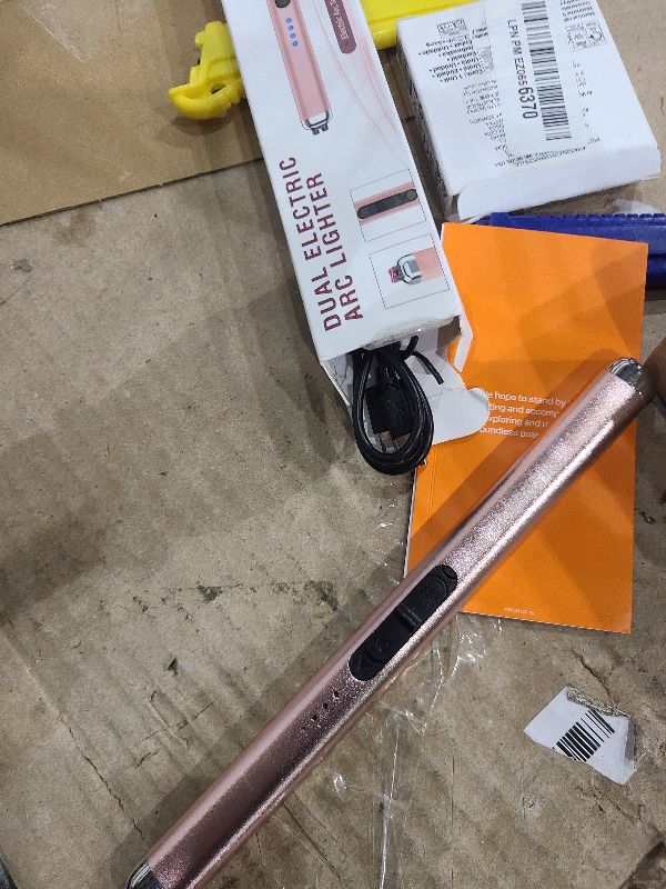 Photo 1 of ?Upgraded? Dual Arc Electric Candle Lighter Rechargeable USB Lighter Plasma Arc Lighters for Candle (Rose Gold)