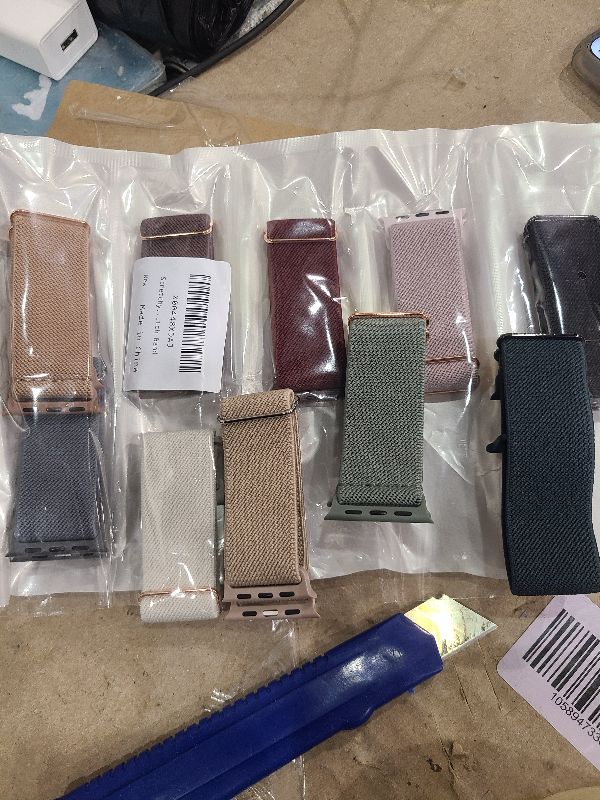 Photo 1 of 10 Pack Stretchy Bands Compatible with Apple Watch Band 40mm 38mm 41mm 42mm 44mm 45mm 46mm 49mm Women Men, Water-Resistant Solo Loop Elastic Sport Straps for iWatch Series 11 10 9 8 7 6 5 4 3 SE Ultra