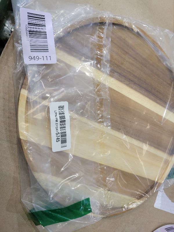 Photo 1 of 11.5 Inches Candle Holder Tray Home Decor, Round Wood Tray for Coffee Table, Small Wooden Serving Decorative Trays for Home