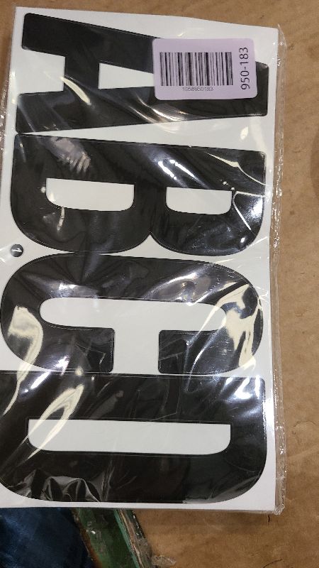 Photo 1 of 21 Sheets 6 Inch Letter Stickers, Self Adhesive Vinyl Capital Alphabet Punctuation Stickers for Mailbox, Crafts, Notice Boards - Black