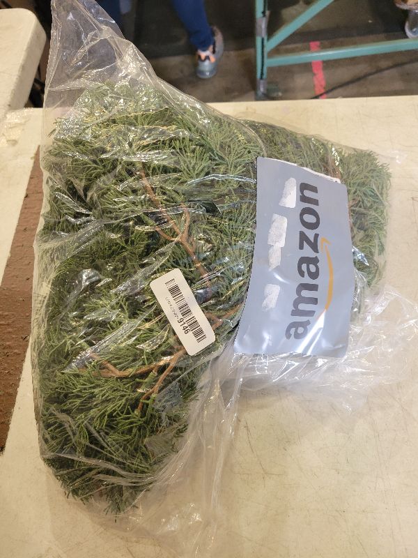 Photo 1 of 2 Pcs Christmas Norfolk Pine Garland, 6 Ft Dense Pines Realistic Touch Garland Ornaments, Greenery Artificial Pine Cypress Garlands for Christmas Holiday Mantle Fireplace Table Home Decor