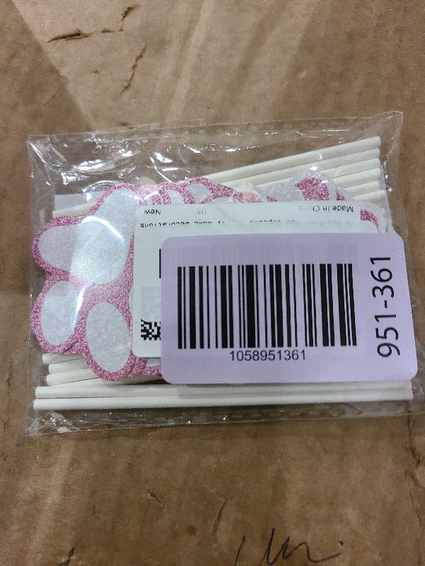 Photo 1 of 24 Pcs Pink Paw Print Cupcake Toppers Glitter Puppy Paw Cake Toppers Puppy Birthday Decorations Supplies for Birthday Party Cat Theme Party Cake (2 Styles)