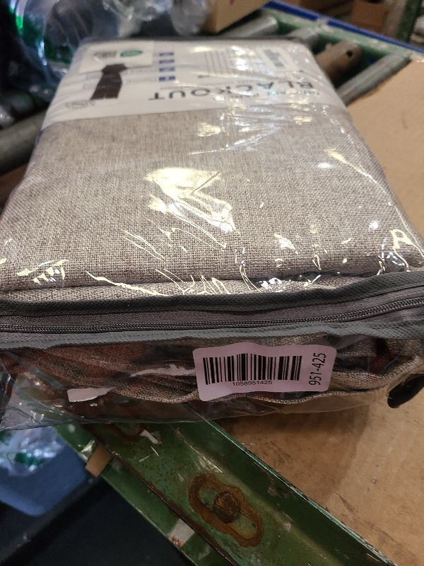 Photo 1 of 100% Blackout Shield Linen Blackout Curtains for Bedroom 108 Inches Long, Back Tab/Rod Pocket Living Room Drapes, Thermal Insulated Blackout Curtains 2 Panels Set, 50" W x 108" L, Faux Linen