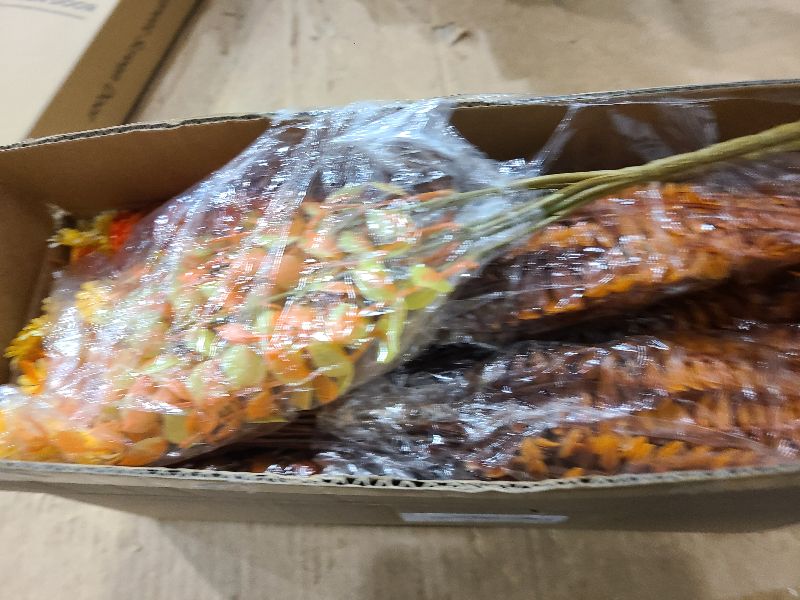 Photo 1 of 20 Bundles Artificial Fall Flowers for Outdoors Fall Thanksgiving Decorations - UV Resistant Fake Mums Faux Fall Plants Plastic Flowers for Gardens Porch Fireplace Patio Home Indoor Autumn Fall Decor