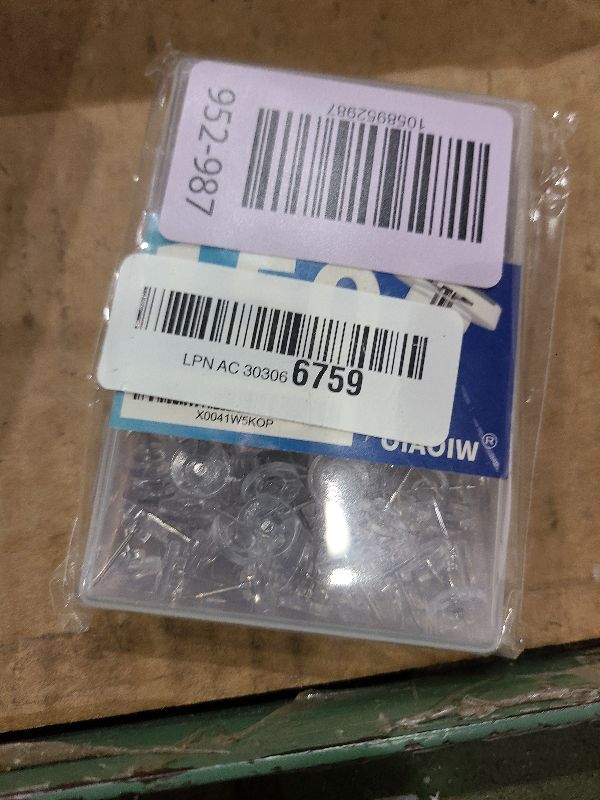 Photo 1 of 150 PCS Clear Push Pins Tacks Count in Reusable Box for Bulletin Boards and Wall Displays Heavy Duty Plastic Head