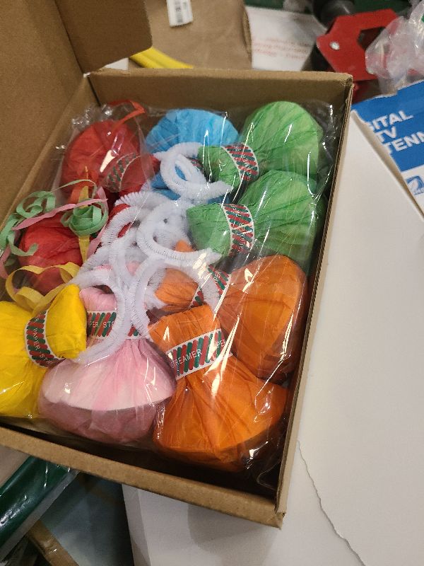 Photo 1 of 12Pack Hand Thrown Streamer Poppers Colorful, Confetti Streamers No Mess Party Poppers, Streamers for Weddings Birthdays Events, Quiet Easy Cleanup (Colorful, 12Pack)