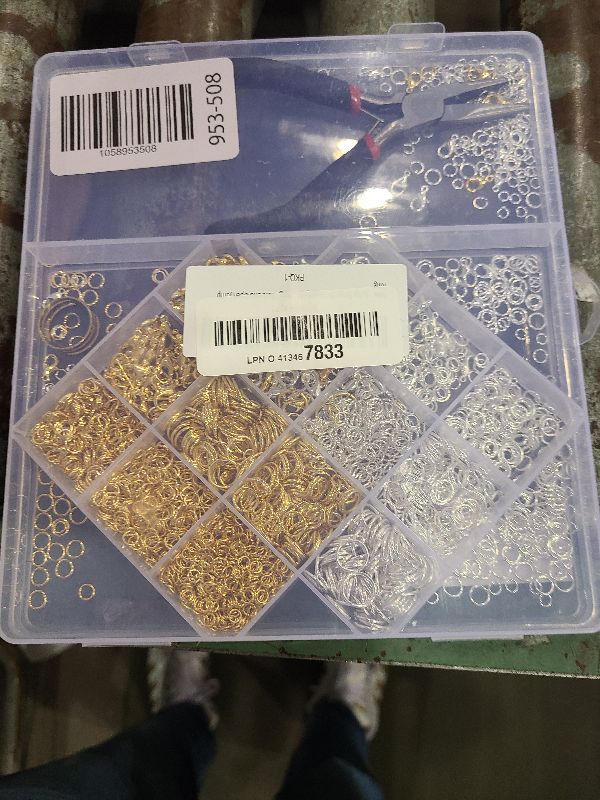 Photo 1 of 2400PCS FIVEIZERO Jump Rings Kit for Jewelry Making & Necklace Repair - Silver & Gold Jump Rings, Lobster Clasps, Pliers, Tweezer & Jump Ring Opener, Jewelry Repair Kit for Earrings and Charms