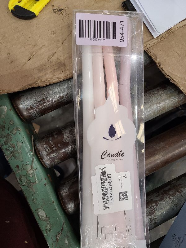 Photo 1 of 11.81'' 4pcs Taper Candles Sticks, Long Tall Thin Candles Unscented Smokeless Gradient Color Tapered Candlesticks for Table Home Dinner Wedding Festival (Pink Series)