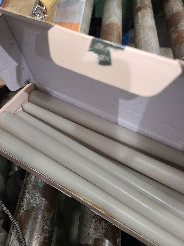 Photo 1 of 10 Inch Light-Gray Taper Candles for Home Decoration, 10 Pack Unscented Candlesticks for Dinner Wedding Party, Smokeless and Dripless Candle Sticks