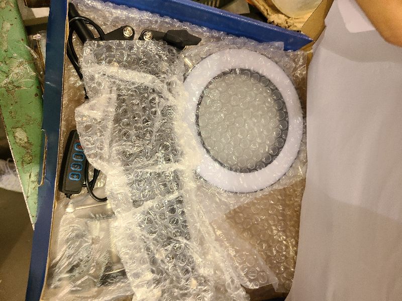 Photo 1 of 10X Magnifier Desk Lamp, 2-in-1 LED Magnifying Glass with Light and Clamp, Hands-Free Lighted Magnifier with 3 Color Modes for Craft Hobby Nail Repair Reading Close Works (Black, Clamp)