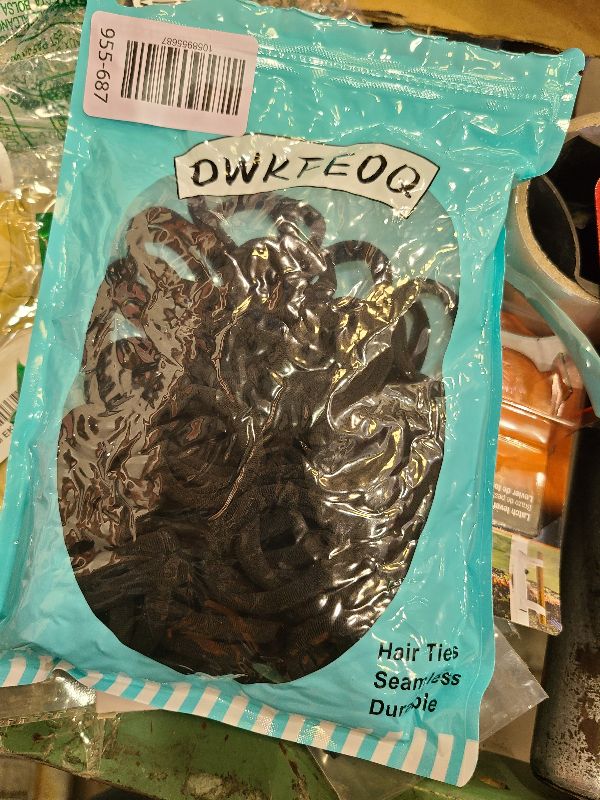 Photo 1 of 100 Pcs Baby Hair Ties, Seamless Cotton Toddler Hair Ties for Girls and Kids, Black Small Soft Hair Elastics Ponytail Holders