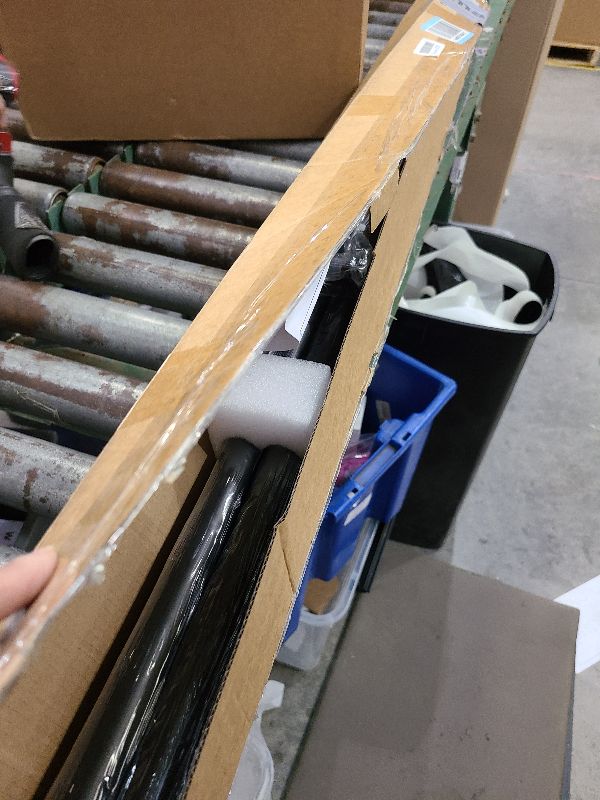 Photo 1 of 1 Inch Blackout Curtain Rods for Windows Patio, Adjustable Room Divider Curtain Rod Wall Mount & Ceiling Mount for Indoor & Outdoor, Black, 72" to 144"