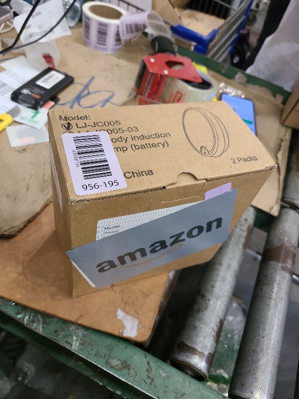 Photo 1 of 2-Pack Battery Operated Motion Sensor LED Ceiling Light, 7.2inch Flush Mount Light Fixture 6000K, Wireless Motion Activated Ceiling Lamp in 400LM for Closet Pantry Laundry Stair(Battery Not Included)