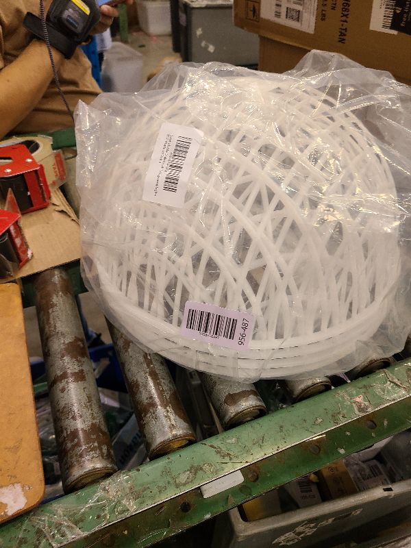 Photo 1 of 2 Pack Movable Chicken Ball Cage, Outdoor Round Chicken Tunnel Coop, Safety Rolling Orb Cage for Rabbits Ducks Pigeons Chicks, Farm Courtyard Use,L,White