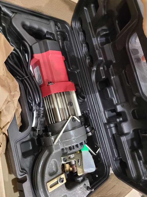 Photo 1 of 1400W Electric Hydraulic Hole Punch for Metal,Steel Hole Punch Heavy Duty Hydraulic Hole Puncher,Electric Punching Machine with 5 Dies - Precise Drilling for Aluminum Copper Plate Angle Iron,MHP-20