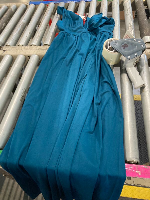 Photo 1 of ***DIFFERENTcolor*** Miusol Women's V-Neck Sleeveless Elegant Satin Ruched Slit Party Formal Maxi Dress