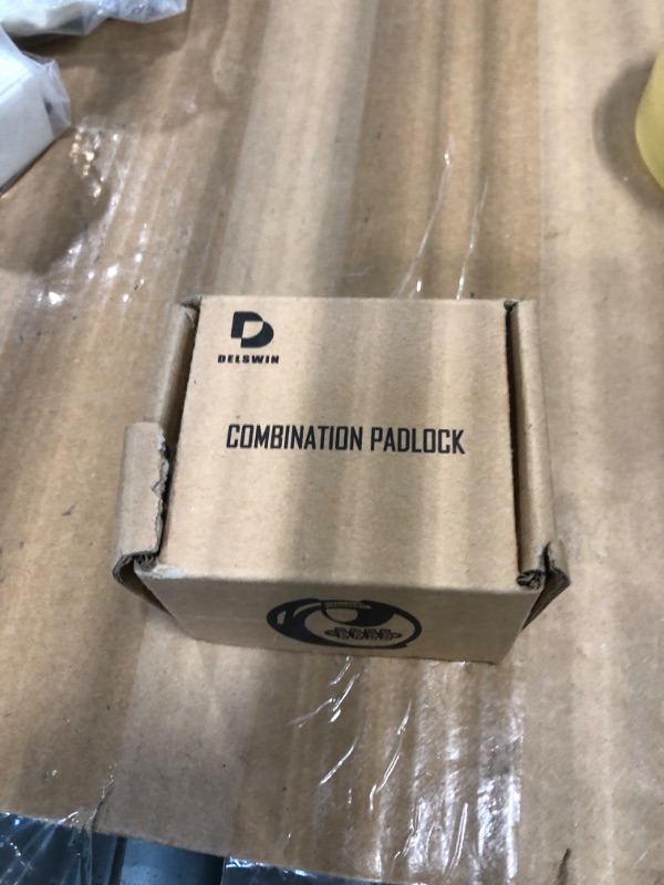 Photo 1 of *** 1 piece missing*** DELSWIN 4 Digit Combination Lock Disc Padlock with Hardened Steel Shackle Outdoor Combo Lock for Outdoor Gate Sheds,Storage Unit,Garage,Fence,Gym Locker(1 Pcs)