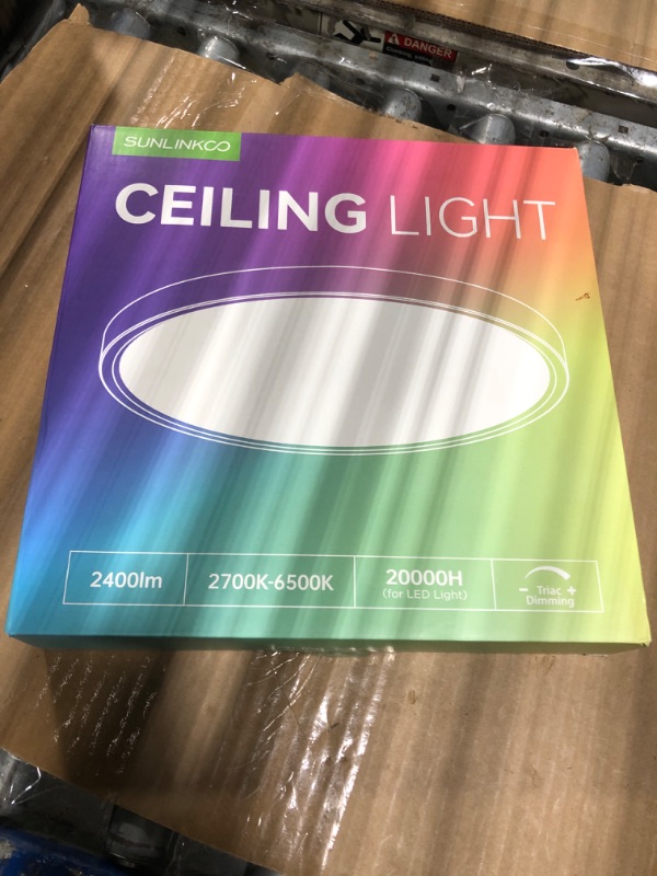 Photo 1 of ****NEEDS TO BE SETUP****Dimmable Flush Mount LED Ceiling Light Fixture with Night Light, 12 Inch 24W Super Slim Ceiling Lamp with Remote, 2400LM Super Bright, 2700K-6500K CCT Selectable, for Bedroom Living Room Kitchen