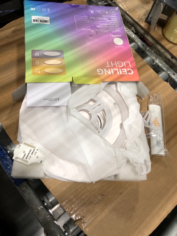 Photo 1 of ****NEEDS TO BE SETUP****Dimmable Flush Mount LED Ceiling Light Fixture with Night Light, 12 Inch 24W Super Slim Ceiling Lamp with Remote, 2400LM Super Bright, 2700K-6500K CCT Selectable, for Bedroom Living Room Kitchen