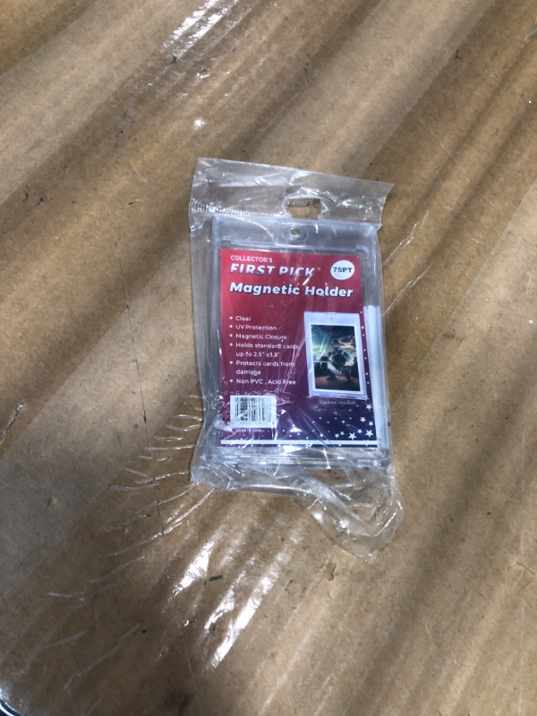 Photo 1 of (1 Pack) 75PT Premium One Touch Magnetic Card Holder UV Protection - Ultra Clear - PVC Free - Trading Card Holder Card Protector Magnetic Card Case for Trading Cards Sports Cards Case