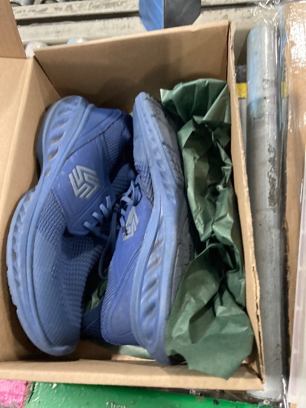 Photo 1 of * A littler worn*Giniros Mens Slip On Walking Shoes Non Slip Running Shoes Breathable Workout Shoes Lightweight Gym Sneakers Dark Blue Size 9.5