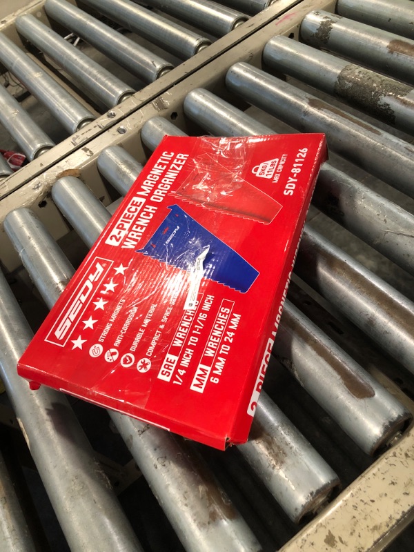 Photo 1 of **ONLY THE BLUE HOLDER IS INCLUDED** 2-Pack Magnetic Wrench Organizer, 32-Slot Premium Wrench Rack Holder Tool Trays for Toolboxes Drawer Storage, SAE (1/4" - 1-1/16") & Metric (6mm - 24mm)