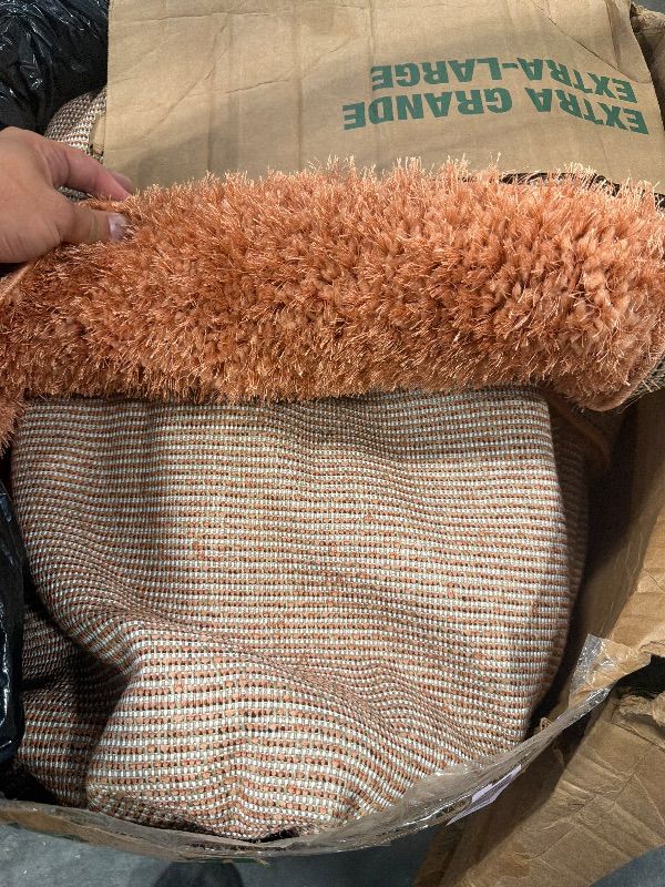 Photo 1 of [Similar photo, look at live photos, more Coral color] Well Woven Feather Collection Liza Shag Rug – Terracotta, 7'10" x 9'10" for Large Living Room and Dining Room - Soft Plush Feel