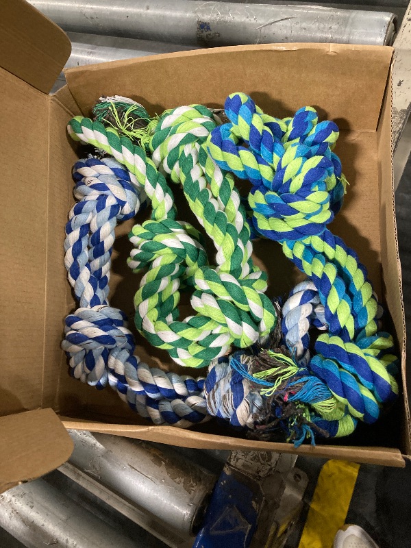 Photo 1 of [3 Pack] Dog Rope Toys for Large and Medium Aggressive Chewers, Nearly Indestructible Rope Chew Toys, Heavy Duty 100% Cotton Tug of War Dog Toy for Boredom, Teeth Cleaning