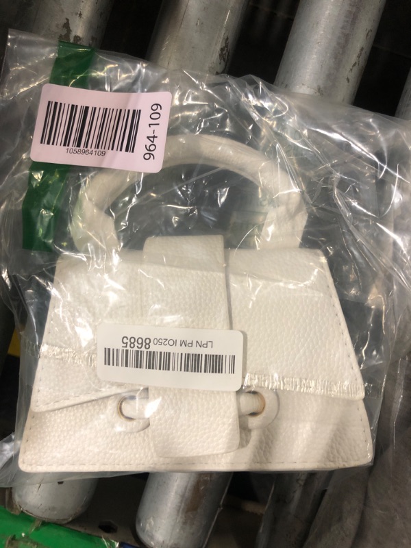 Photo 1 of **MISSING LONG STRAP** Mini White Purses for Women Cute Top Handle Crossbody Bag Trendy Tiny Clutch Handbag with Strap