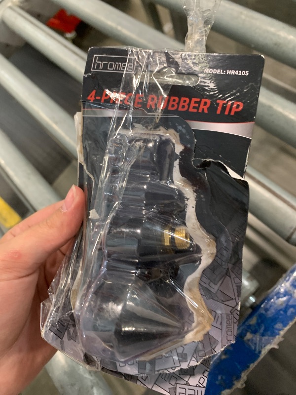 Photo 1 of **MISSING THE 2 SMALLER PIECES** Hromee 1/8-Inch Rubber Tip Set for Air Blow Gun, 4 Pieces Air Compressor Gun Nozzle with 1/2-Inch High Flow Adapter