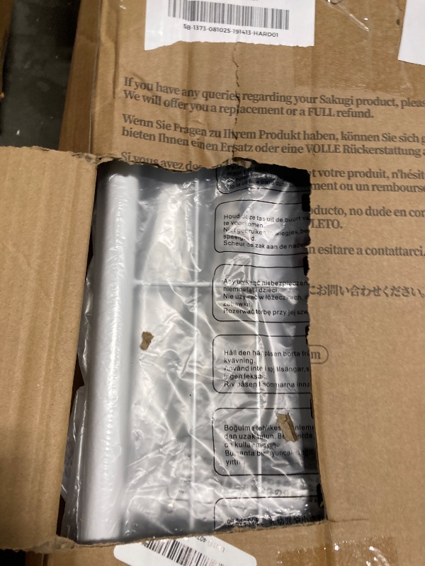 Photo 1 of ** MISSING WHEELS** Sakugi Clothes Rack - Clothing Rack with Storage Mesh Shelf & Casters, Heavy-Duty Metal Clothing Rack for Hanging Clothes, Dresses, Coats, Large Load Capacity, Easy Assembly, White, 28.0"x16.0"x59.0"