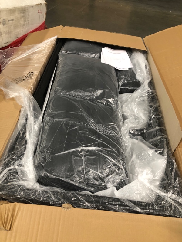 Photo 1 of ***PARTIAL SET***01 BOX MISSING***Trygoal L Shaped Couches for Living Room, Leather Sectional Couch Living Room Furniture with Storage Ottoman, Modular Sectional Sofa with Movable Chaise for Apartment Office, Black