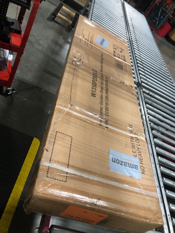 Photo 1 of ***IT IS UNKNOWN IF THERE ARE LOST BOXES***12x10 Ft Storage Shed Outdoor, XL Permanent Steel Building with Window, Sliding Doors and 4 Air Vents for Backyard Garden Patio Lawn - Brown