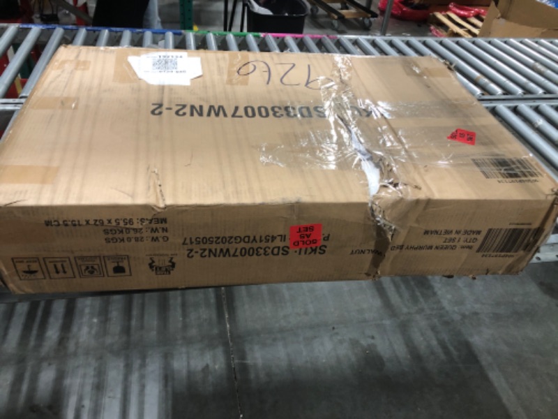 Photo 1 of ***IT IS UNKNOWN IF IT HAS MISSING PARTS***KEIKI Queen Size Cabinet Murphy Bed with Charging Station, Drawer, Removable Shelves, Multiple Storage Foldable Hideaway Wall Murphy Bed Frame, No Box Spring Needed, Easy Assembly, for Bedroom, Walnut