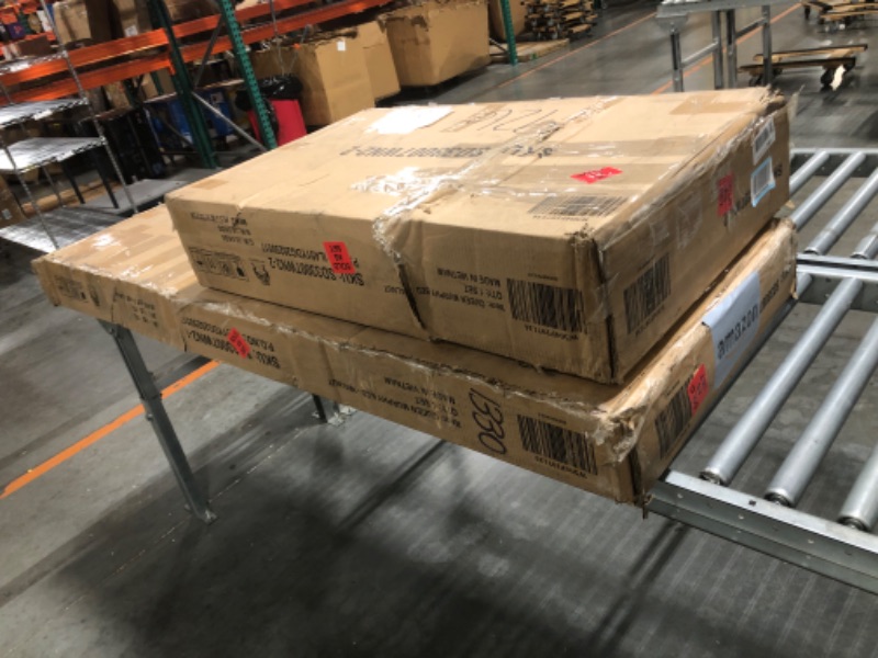 Photo 1 of ***IT IS UNKNOWN IF IT HAS MISSING PARTS***KEIKI Queen Size Cabinet Murphy Bed with Charging Station, Drawer, Removable Shelves, Multiple Storage Foldable Hideaway Wall Murphy Bed Frame, No Box Spring Needed, Easy Assembly, for Bedroom, Walnut