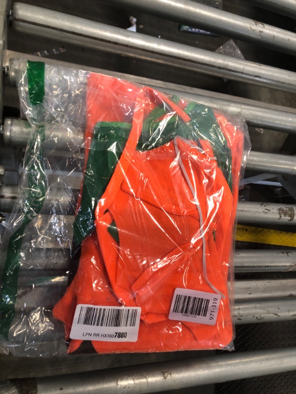 Photo 1 of *** MISSING PUMPKIN BUCKET*** Adult Pumpkin Costume,3PCS Halloween Unisex Pumpkin Cosplay Party Clothes With A Hat,A Bag