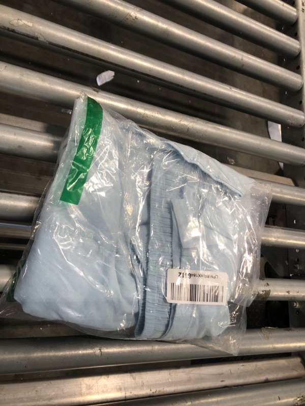 Photo 1 of ***LITTLE DIRT ON LLEG***PIDOGYM Mens Cotton Linen Pants, Summer Beach Pants Casual Loose Fit with Elastic Waist Drawstring Light Blue