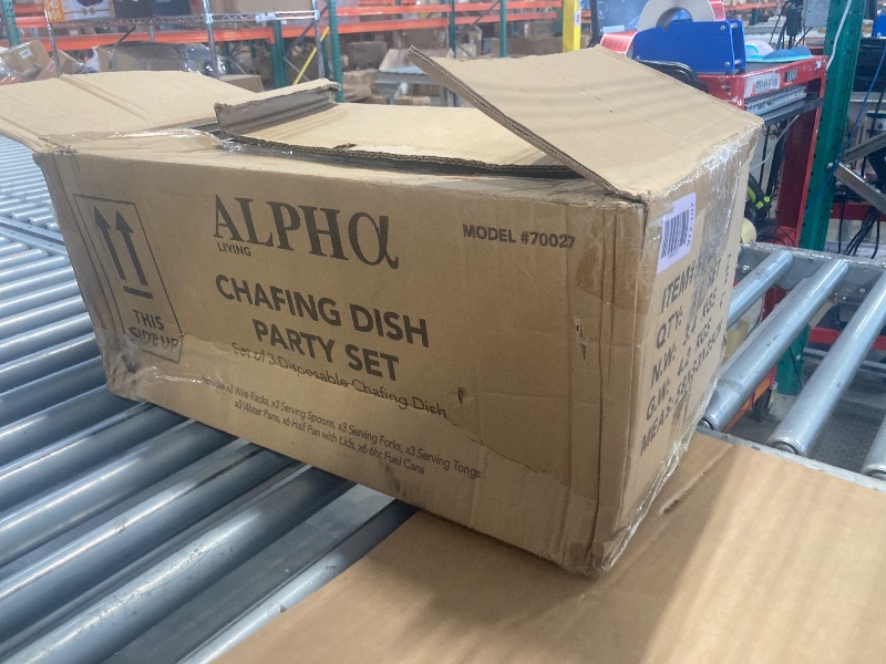 Photo 1 of ***** ONLY PANS AND RACKS***** Alpha Living Disposable Chafing Dish Buffet Set, Food Warmers for Parties, Fuel Cans Complete Set, Half Size Pans, Warming Trays (3 Pack)