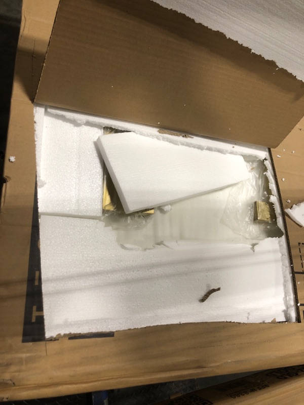 Photo 1 of ***BOX 01 OF 2***Techni Mobili Storage Drawers and Cabinet 51.25” W-Modern Office Large Floating Desktop Surface Desk, 23.6" D x 51.2" W x 29.8" H, White/Gold