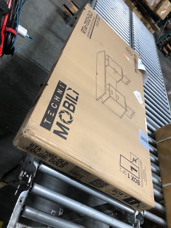 Photo 1 of ***BOX 01 OF 2***Techni Mobili Storage Drawers and Cabinet 51.25” W-Modern Office Large Floating Desktop Surface Desk, 23.6" D x 51.2" W x 29.8" H, White/Gold