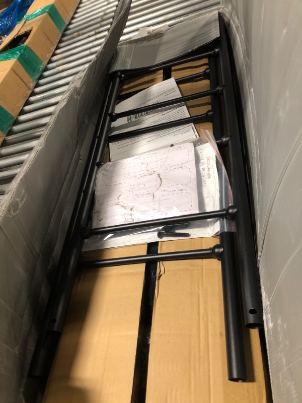 Photo 1 of ***IT IS UNKNOWN IF IT HAS MISSING PARTS***BOSRII King Size Bed Frame with Headboard and Footboard, 18 Inches High, 3500 Pounds Heavy Duty Metal Slats Support for Mattress, No Box Spring Needed,Noise-Free, Black