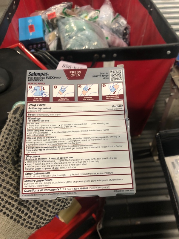 Photo 1 of ** SIMILAR*
Salonpas Maximum OTC Strength Lidocaine 4% Pain Relieving Flex Patch, Apply for Up to 8 Hours, Unscented, Thin, Flexible, Lightweight, Patch Stays in Place, 7 Patches