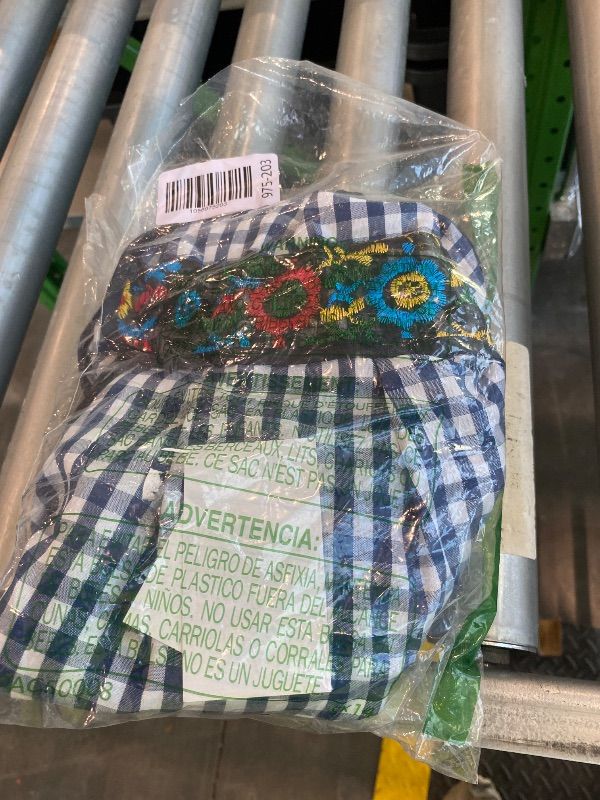 Photo 1 of *Missing Parts* Traditional Mexican apron for women with pockets beautiful flower embroidery - Mandiles para mujer de cocina mexicanos - Mexican style aprons for women, BLUE APRON ONLY