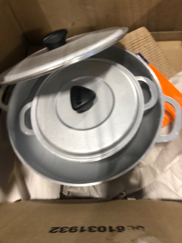 Photo 1 of  ****ONLY 3 PIECE******IMUSA Caldero Stock Pot with Glass Lid 3 PC Set, 1.5/2.5/5.2qt, Cast Aluminum, Perfect for Serving Medium & Small Groups, Riveted Handles, Made in Colombia, Silver