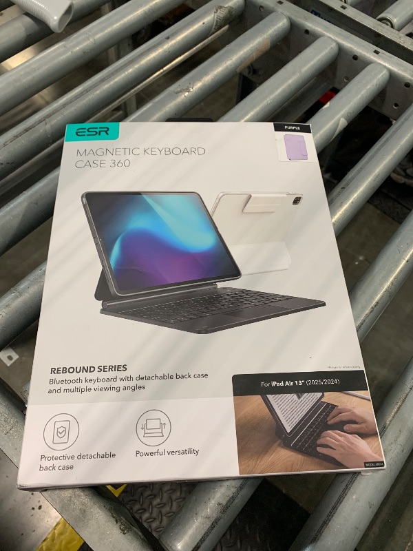 Photo 1 of ESR iPad Air 13 Inch Case Keyboard (M3/M2, 2025/2024), Easy-Set Magnetic Stand, Portrait/Landscape Mode, Removable Case with Multi-Touch Trackpad, Rebound 360 Series, Purple