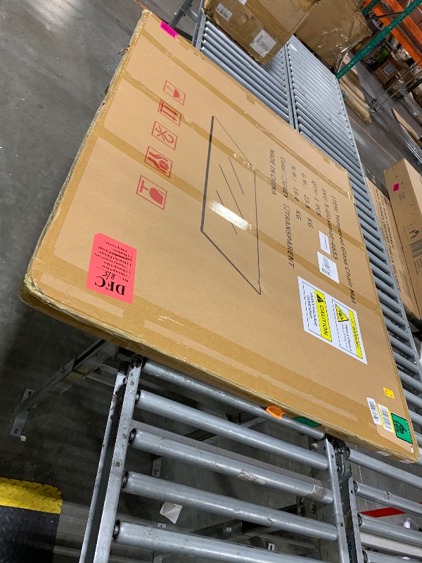 Photo 1 of [Tempered Glass] 46" x 55" Glass Chair Mat, Heavy Duty Hard Floor Mat with Round Corner and Polished Edge, Office Chair Mat for Carpet Office Home Hardwood Floor Desk