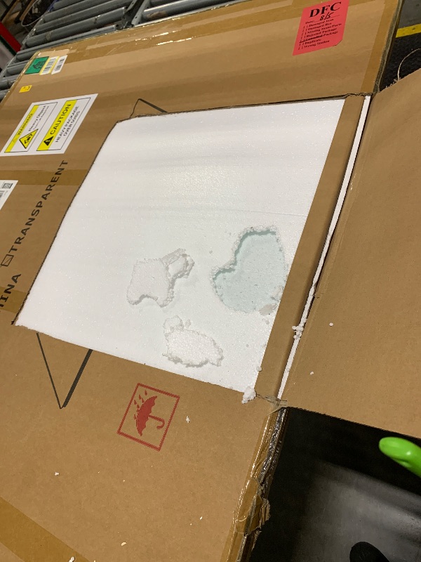 Photo 1 of [Tempered Glass] 46" x 55" Glass Chair Mat, Heavy Duty Hard Floor Mat with Round Corner and Polished Edge, Office Chair Mat for Carpet Office Home Hardwood Floor Desk