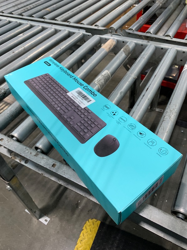 Photo 1 of Wireless Keyboard and Mouse Combo for Windows, 2.4G Full-Sized External Cordless Computer Keyboard Mouse Combo for Laptop PC Desktop Chrome Mac, Number Pad 1600 DPI Silent Mouse USB Receiver (Black)